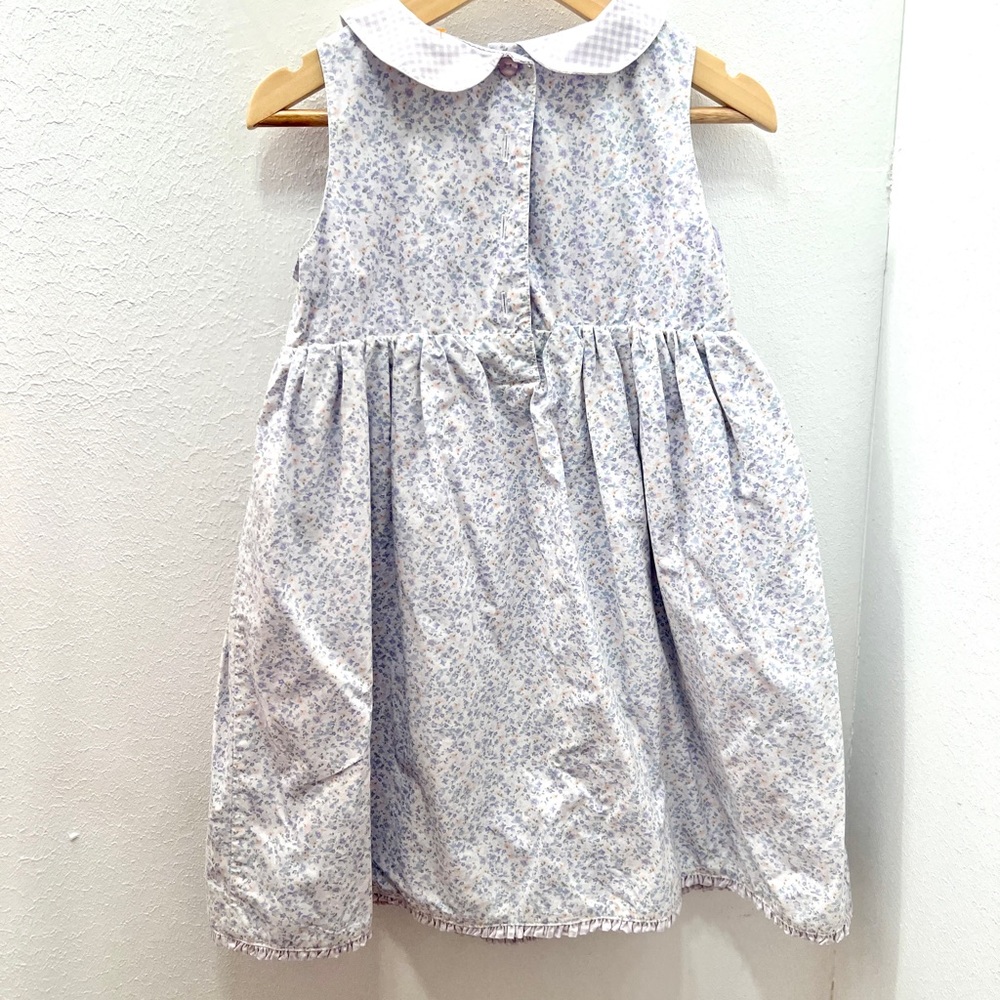 Girls 4T Lavender Floral Peter Pan Collar Dress  Embroidered “SHA” Monogram - Picture 6 of 7
